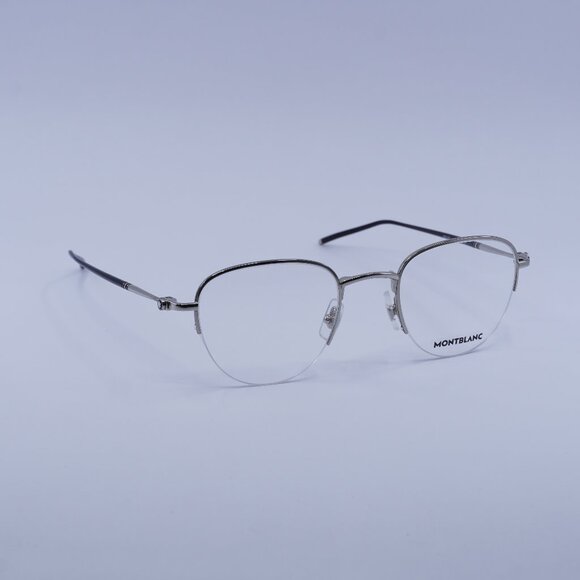 Montblanc MB0129O 001 Eyeglasses Silver 49mm Geometric Frame - Picture 1 of 11